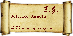 Belovics Gergely névjegykártya