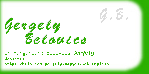 gergely belovics business card